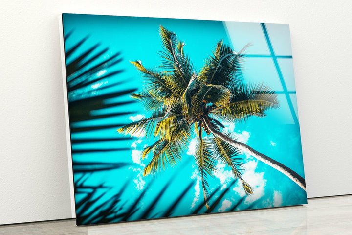 Green Palm Tree Glass Wall Art stained glass wall art, stained glass wall decor