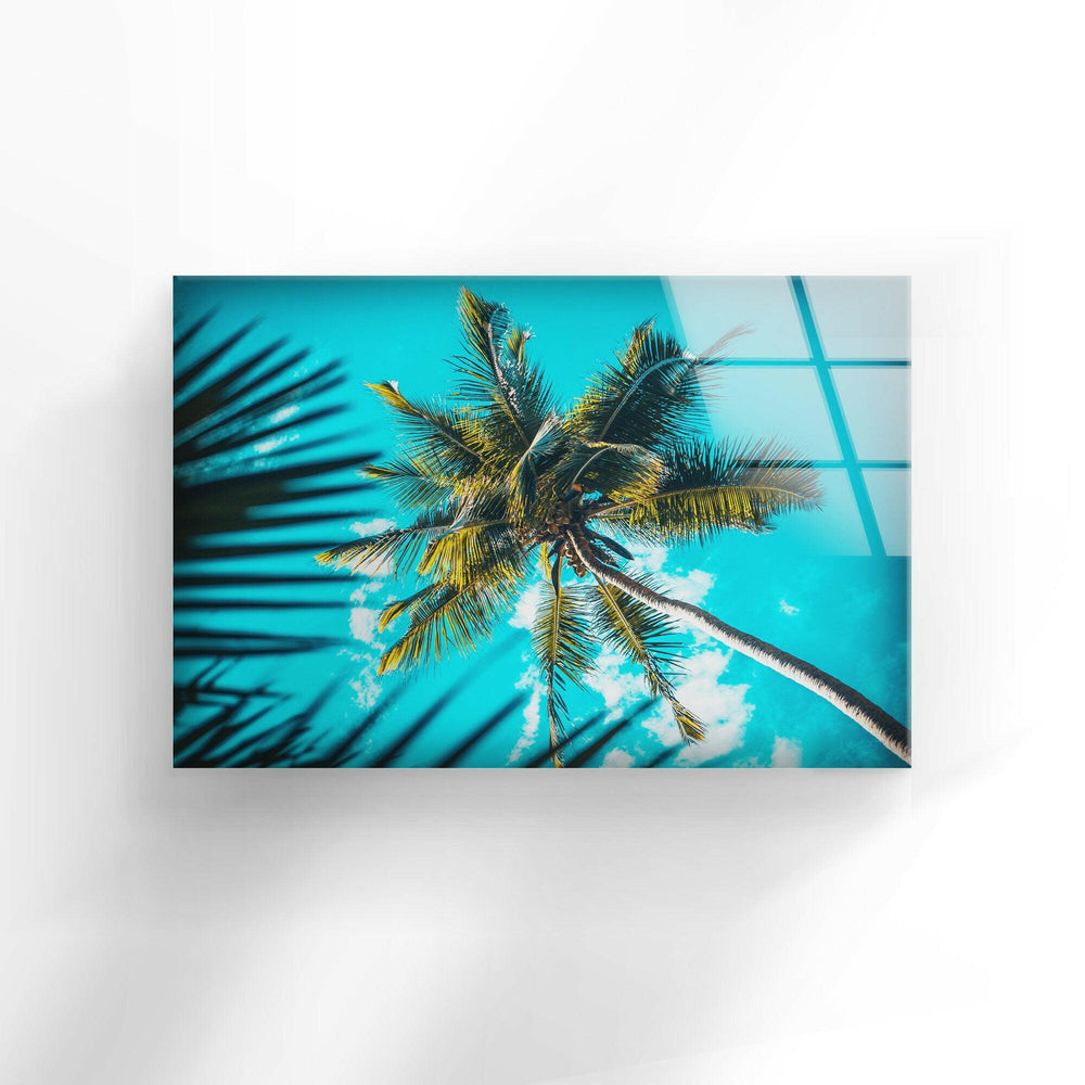 Green Palm Tree Glass Wall Art glass wall decor, glass wall art decor