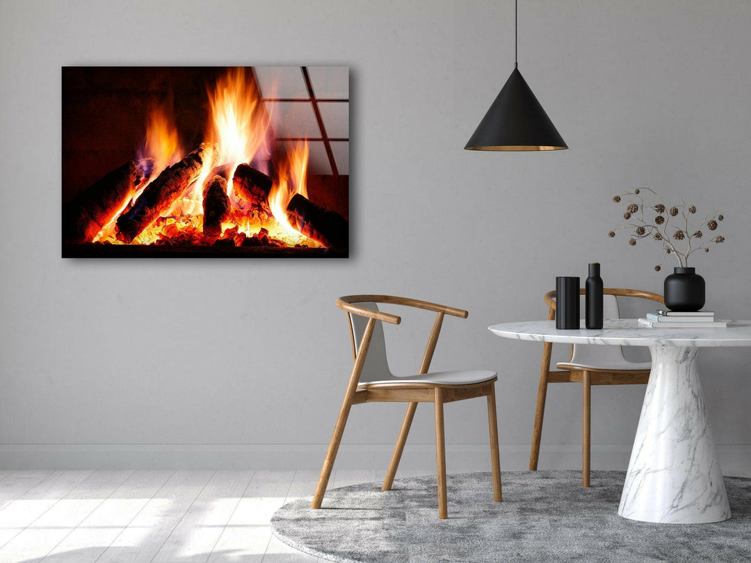 Fire Flame Tempered Glass Wall Art - MyPhotoStation