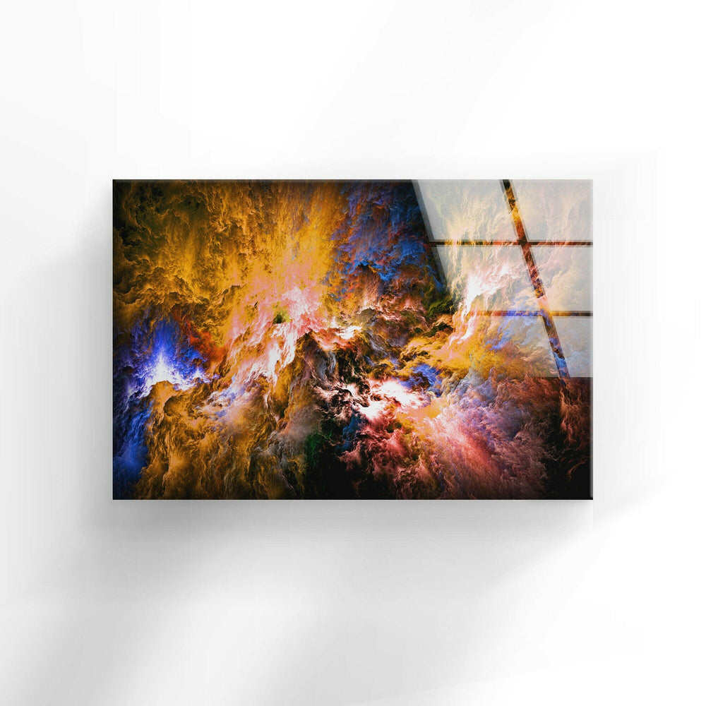 Colored Supernova Abstract Glass Wall Art print picture on glass, Tempered Glass Wall Art
