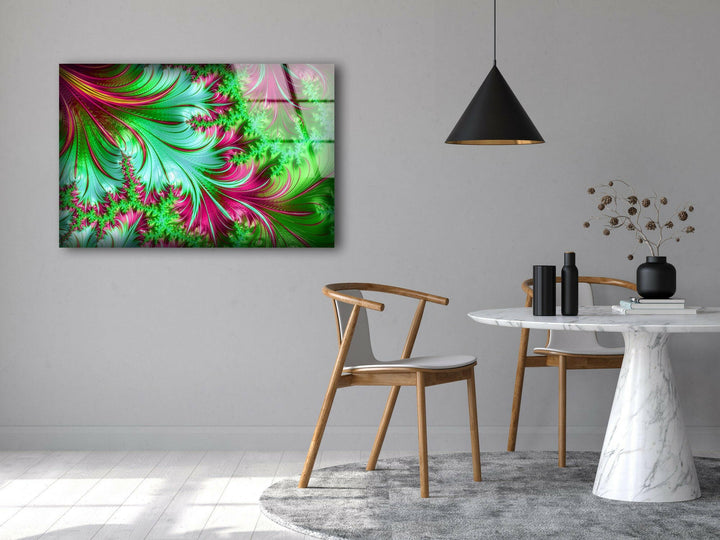 Green Fractal Impressive Large Glass Photo Prints