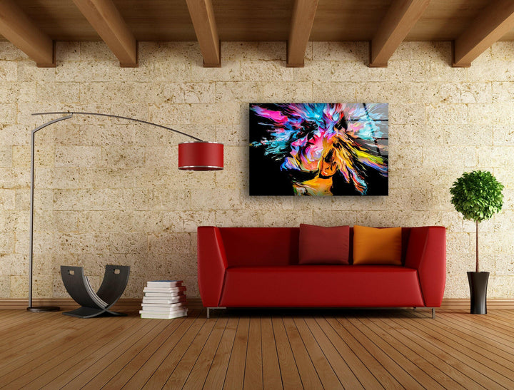 Abstract Colored Painting Glass Wall Art glass image printing, glass prints from photos