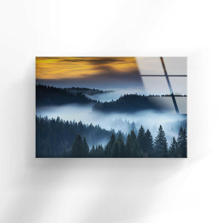 Foggy Rainforest Glass Wall Art custom glass pictures, glass art prints