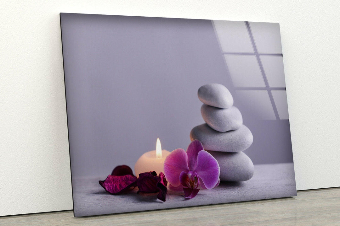 Spa Stone Abstract Glass Wall Pictures & Cool Art Decor