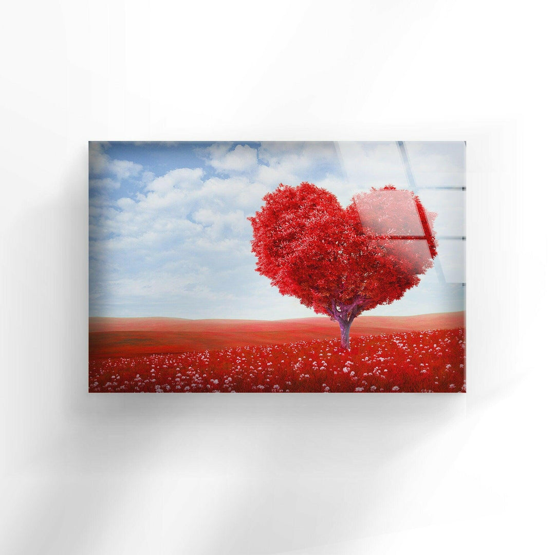 Red Heart Cool Glass Art & Wall Art Home Decor