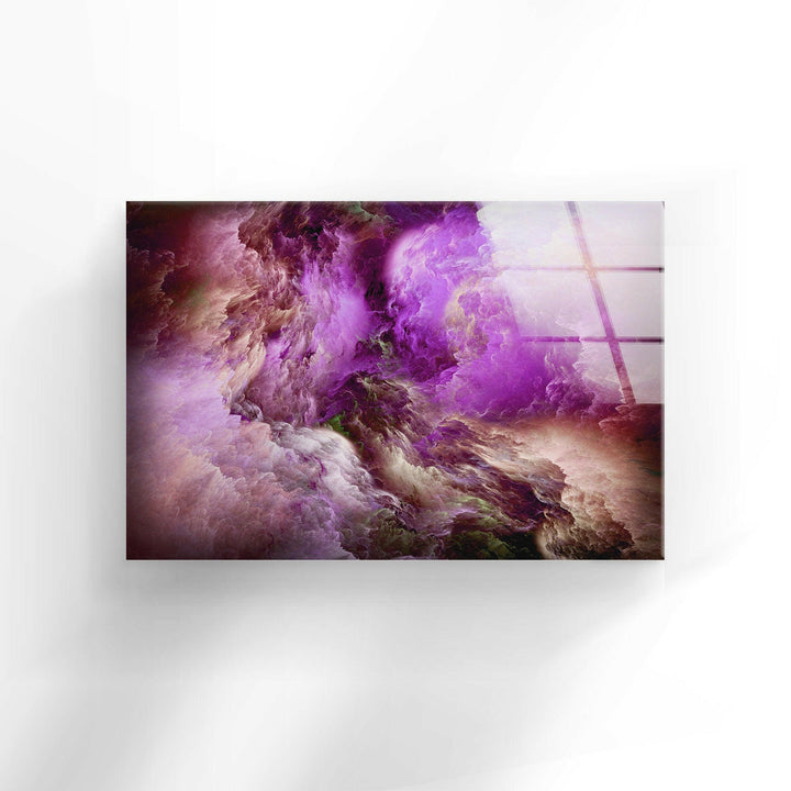 Purple Clouds Abstract Glass Wall Decor & Glass Printing  Wall Arts