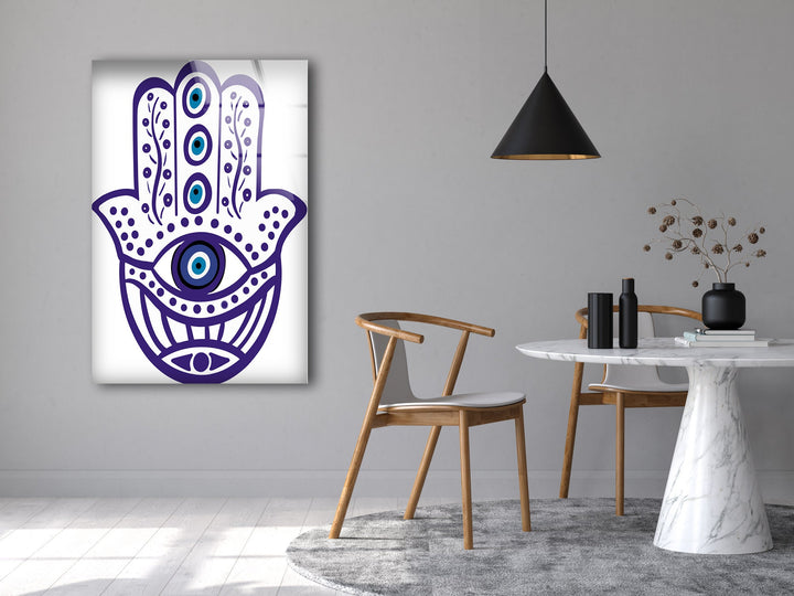 Hand of fatima Mandala Tempered Glass Wall Art - MyPhotoStation