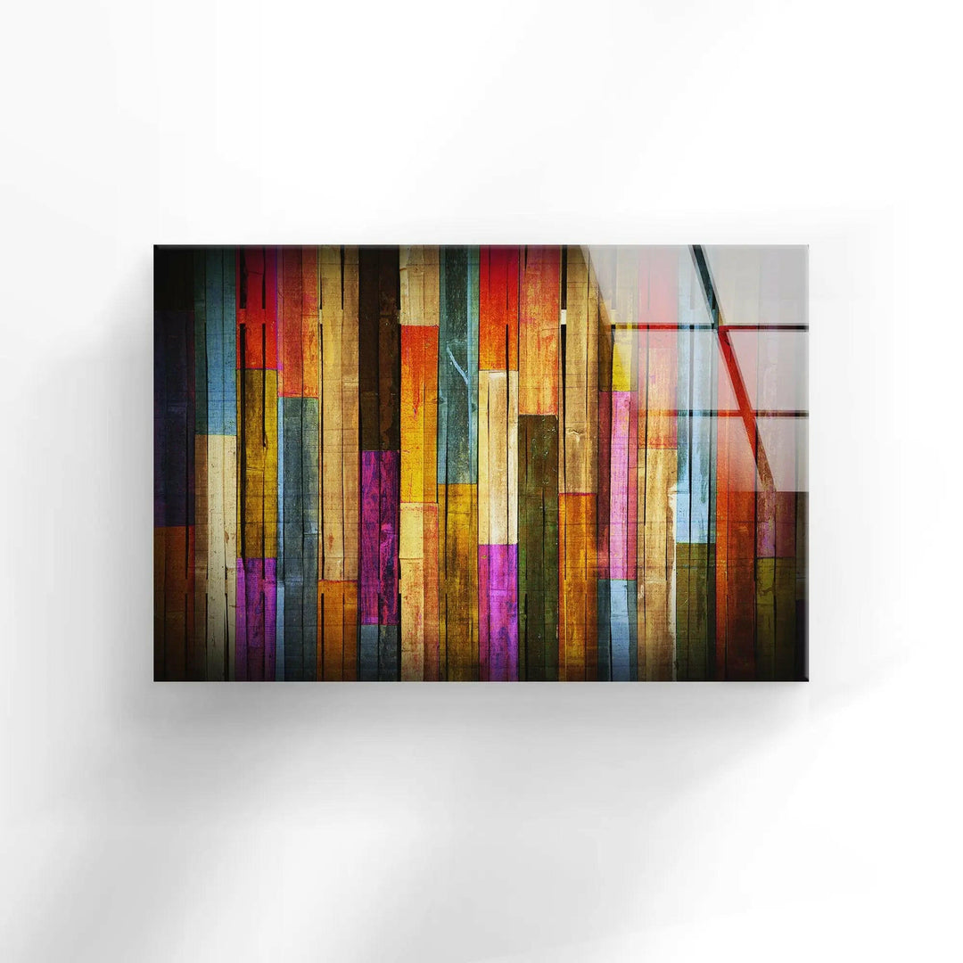 Colorful Wooden Tempered Glass Wall Art - artdesigna glass wall art