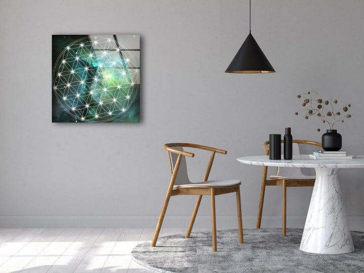 Flower Of Live Sacred Geometry Tempered Glass Wall Art - MyPhotoStation