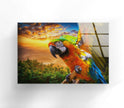 Tropical Parrot Tempered Glass Wall Art