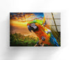 Tropical Parrot Tempered Glass Wall Art