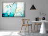 Blue Marble Abstract Tempered Glass Wall Art