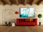 Blue Marble Abstract Tempered Glass Wall Art