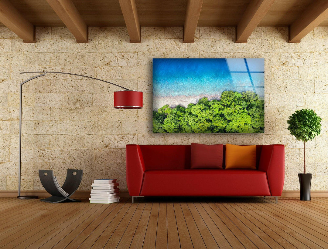 Tropical Island Nature Glass Wall Art