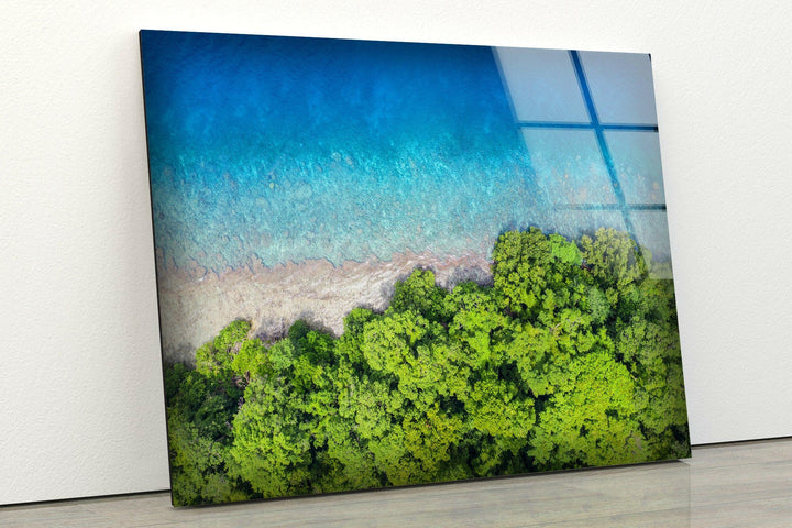 Tropical Island Nature Glass Wall Art