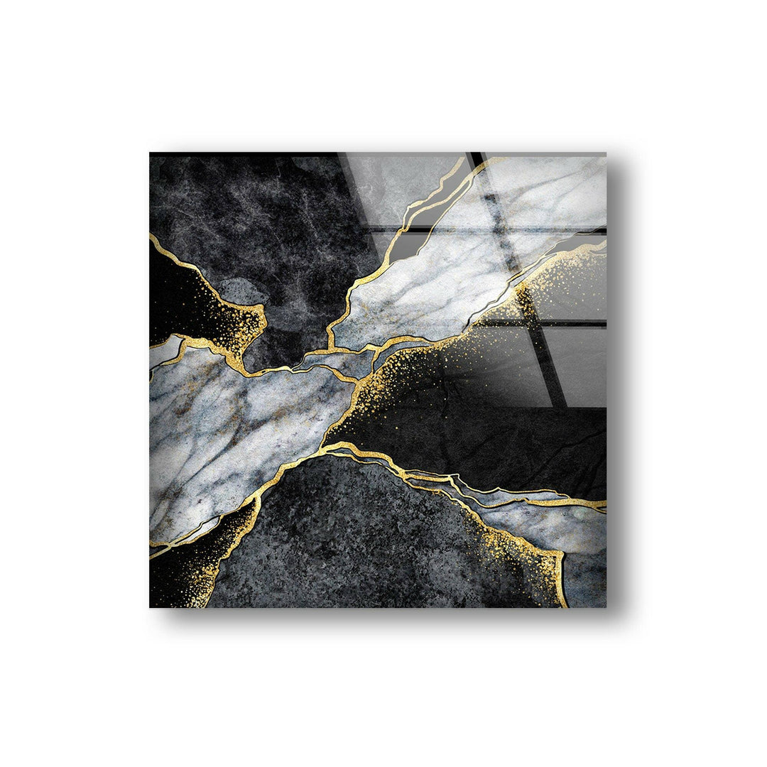 Black Gold Marble Wall Decor Tempered Glass Wall Art - MyPhotoStation