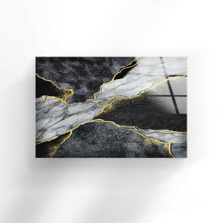 Black Gold Marble Wall Decor Tempered Glass Wall Art - MyPhotoStation