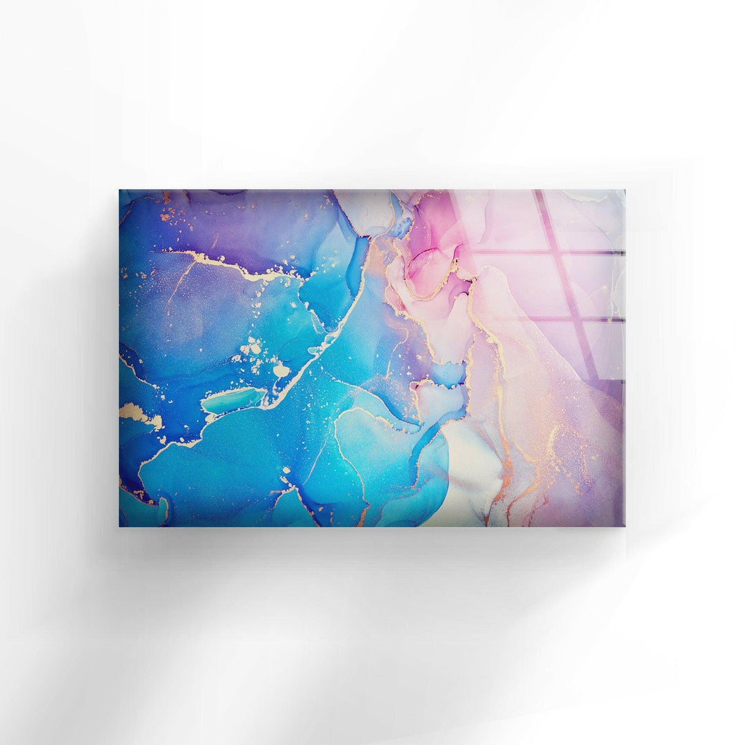 Blue Fluid Art Abstract Glass Wall Art