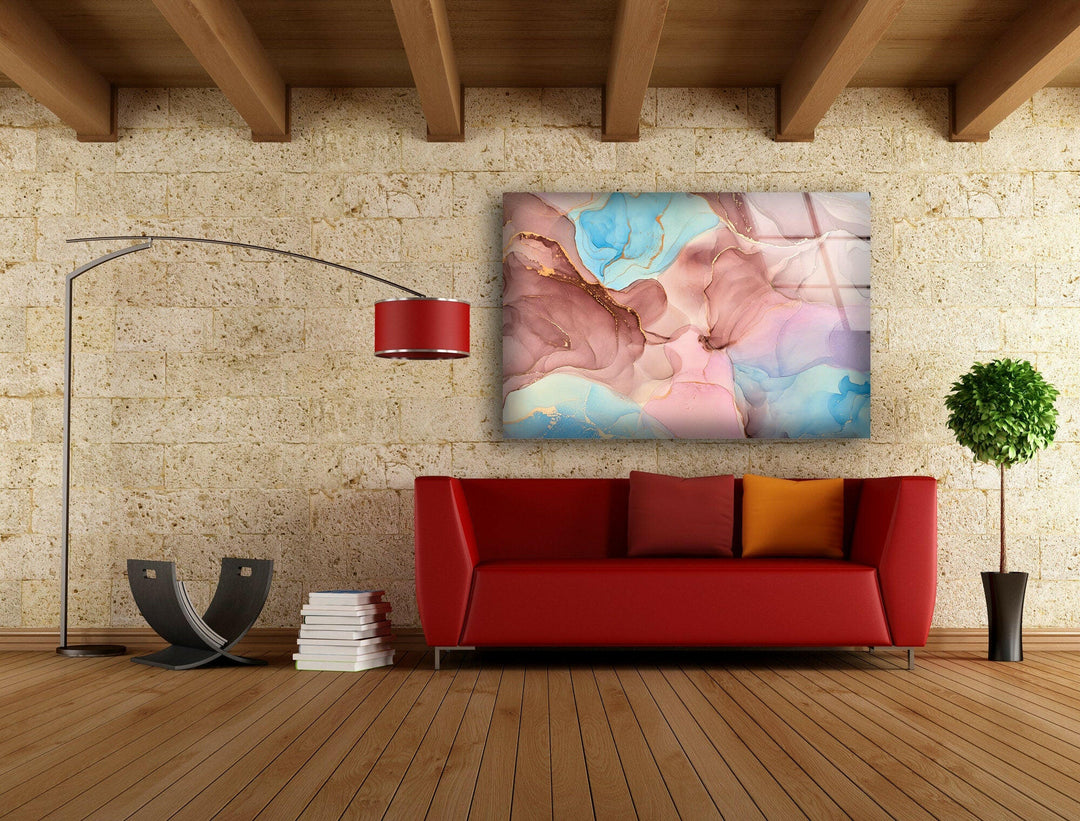 Alcohol Ink Abstract Pink Glass Wall Art glass wall decor, glass wall art decor