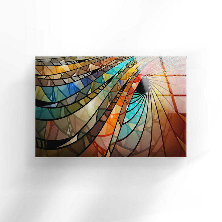 Colorful Spiral Stained Glass Wall Art Glass Printing Wall Art, Print photos on glass