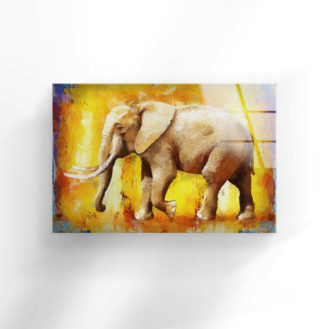 Elephant Painting Glass Wall Art picture on glass wall art, photos printed on glass