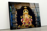 Hindu Lord Ganesha Tempered Glass Wall Art - MyPhotoStation