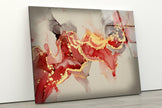 Alcohol Ink Red Marble Tempered Glass Wall Art - MyPhotoStation