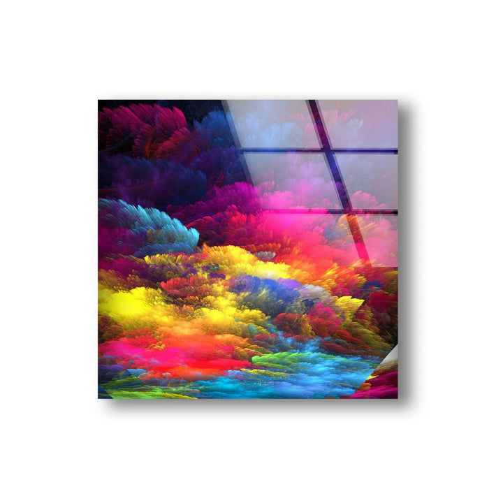 Colorful Clouds Abstract Glass Wall Art