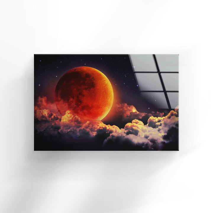 Blood Moon Glass Wall Art, glass image printing, glass prints from photos