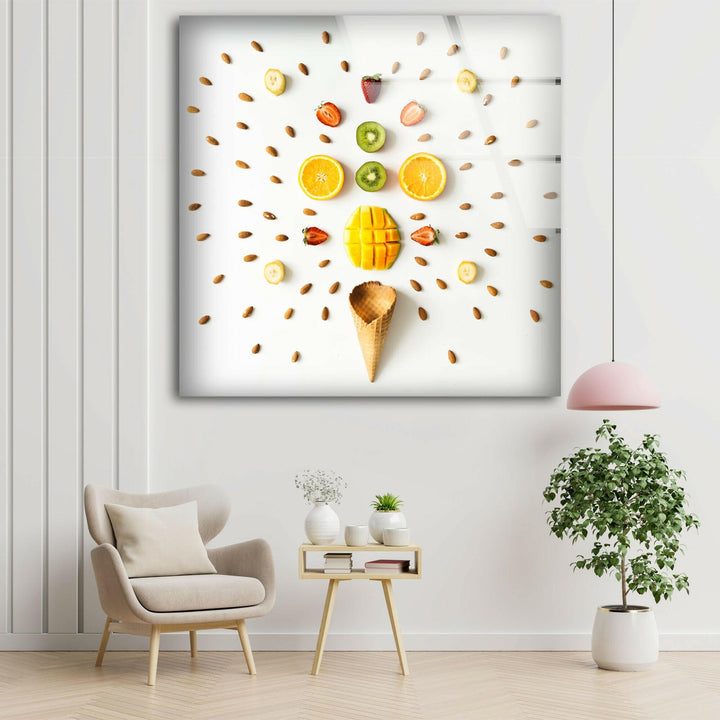 Colorful Fruits Glass Wall Art, stained glass wall art, stained glass wall decor