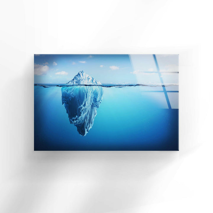 Iceberg In Sea Glass Wall Art photo print on glass, prints on glass wall art