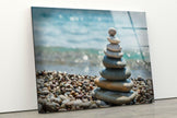 Balanced Stones Tempered Glass Wall Art
