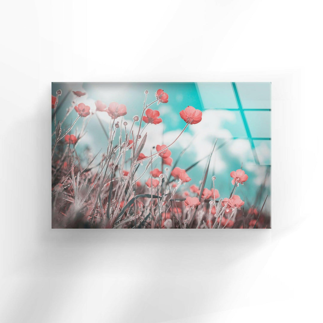 Red Poppies Glass Wall Art, glass image printing, glass prints from photos