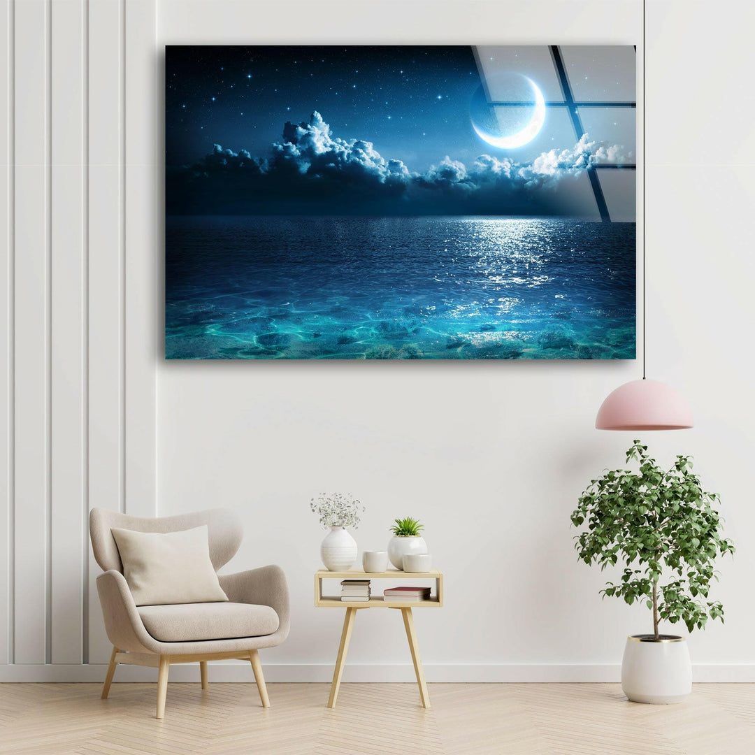 Night Sky with Stars Glass Wall Art picture on glass wall art, photos printed on glass