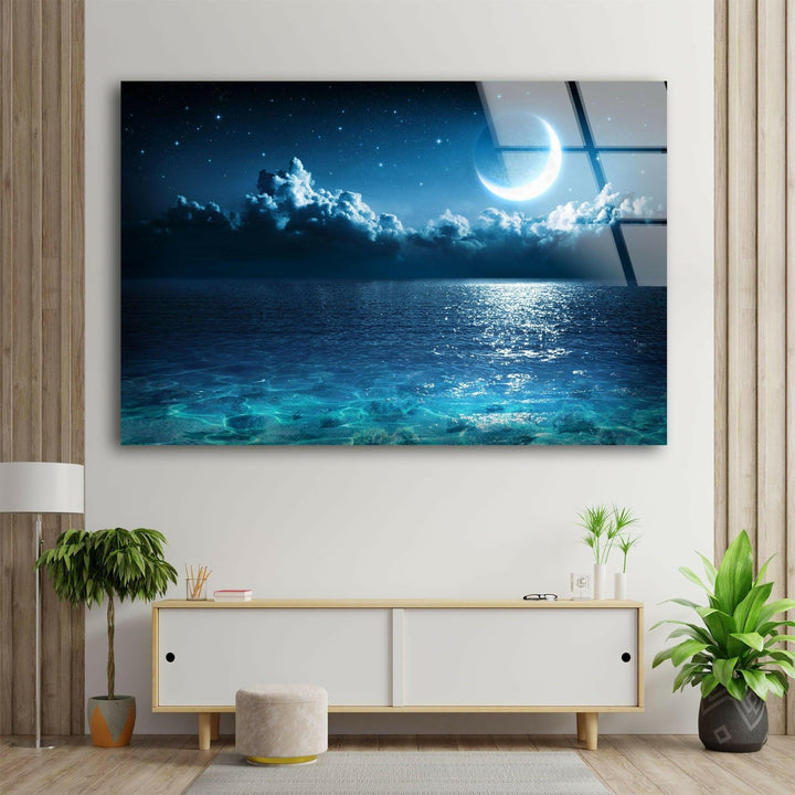 Night Sky with Stars Glass Wall Art glass image printing, glass prints from photos