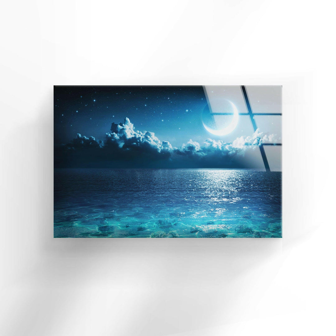 Night Sky with Stars Glass Wall Art glass pictures for Wall, glass prints wall art