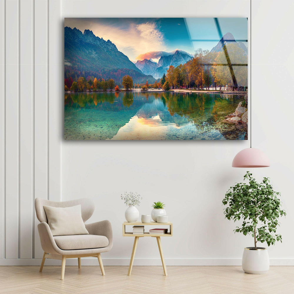 Jasna Lake Landscape Glass Wall Art custom glass pictures, glass art prints