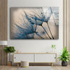 Blue Dandelion Flower Tempered Glass Wall Art - MyPhotoStation