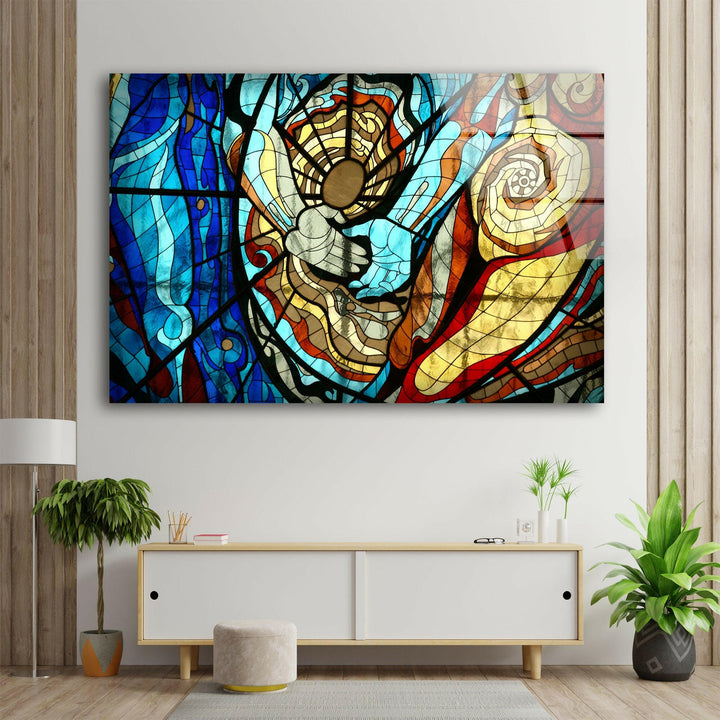 Cosmovitral Toluca Glass Wall Art ,             glass wall decor, glass wall art decor