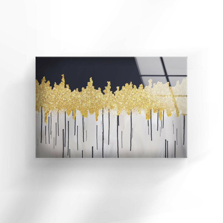 Black and Gold Abstract Tempered Glass Wall Art - MyPhotoStation