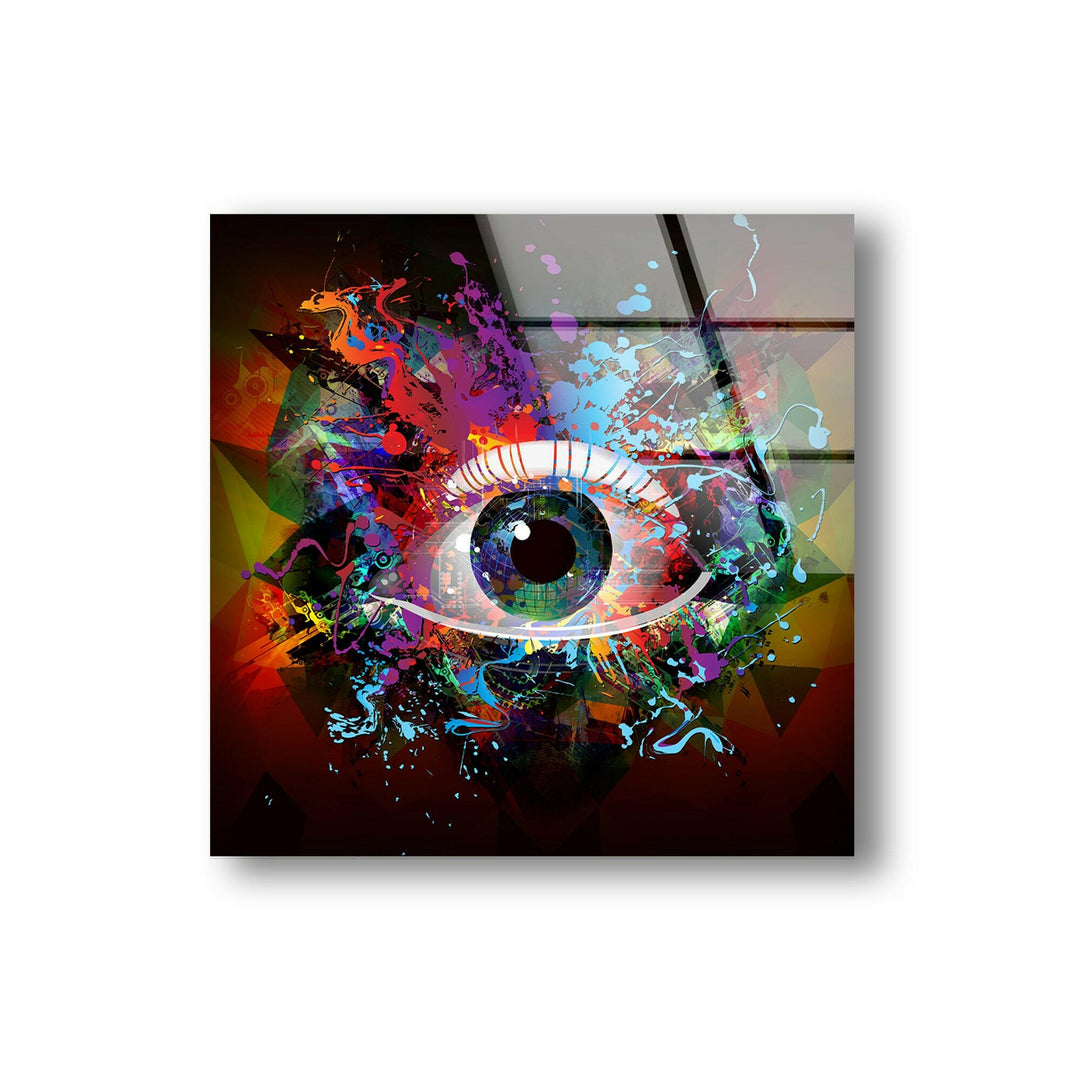 The Colorful Eye Abstract Cool Wall Artwork & Glass Print Art