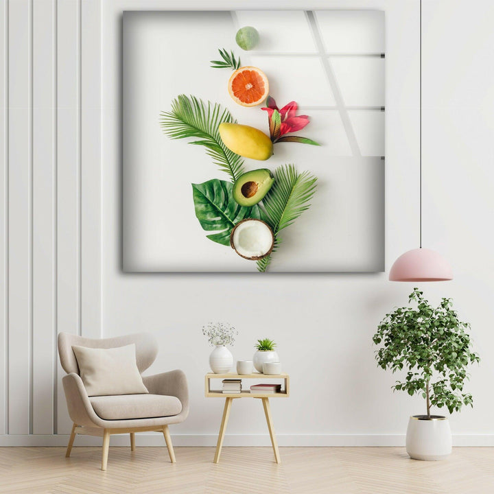 Fruits Kitchen Glass Wall Art, custom glass photo prints, large glass prints