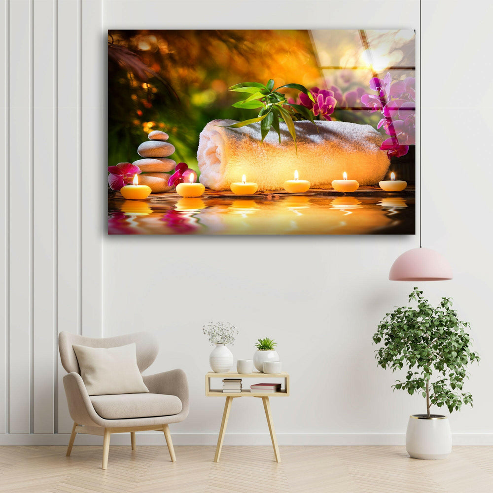 Zen Spa Stones Relax Glass Wall Art 