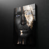 Black and Gold Woman Glass Wall Art