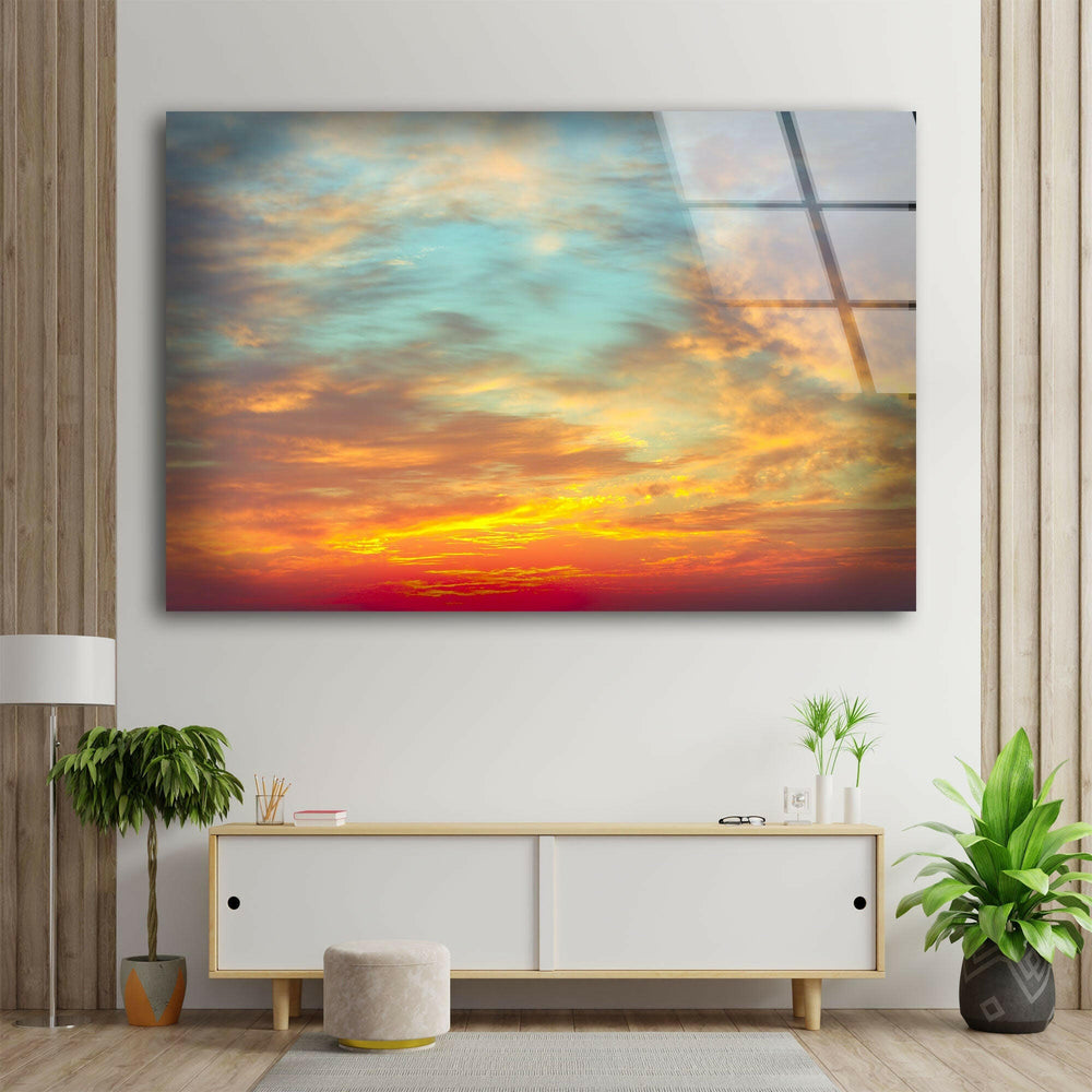 Colorful Sky Landscape Glass Wall Art large glass photo prints, glass wall photos