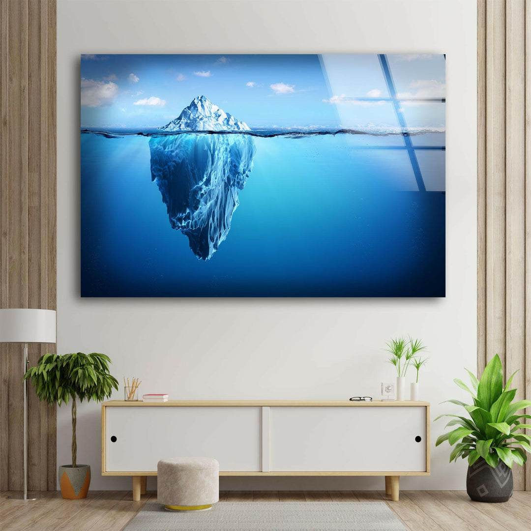 Iceberg In Sea Glass Wall Art glass image printing, glass prints from photos