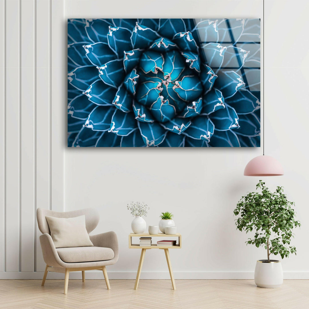 Blue Flower Tempered Glass Wall Art - MyPhotoStation