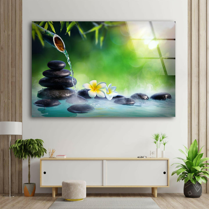 Green Zen Spa Stone Glass Art Painting & Cool Art Prints