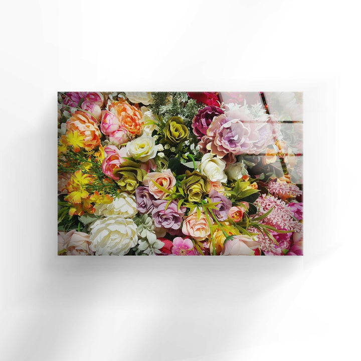 Mixed Flowers Glass Wall Art, glass image printing, glass prints from photos