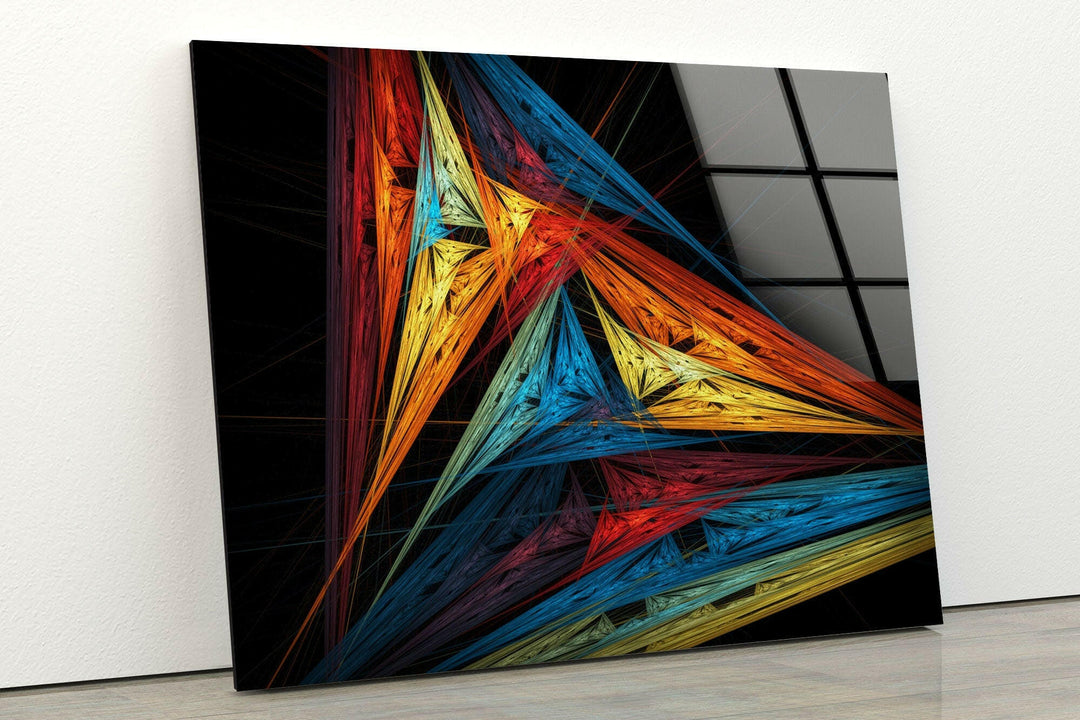 Abstract Triangles Modern Stained Glass Art & Cool Wall Art